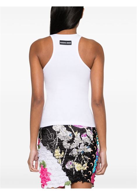 tank top moon logo ribbed donna bianco MARINE SERRE | WTT014ACJER0011WH10